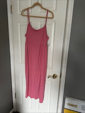 Old Navy Pink Maxi Dress with Spaghetti Straps